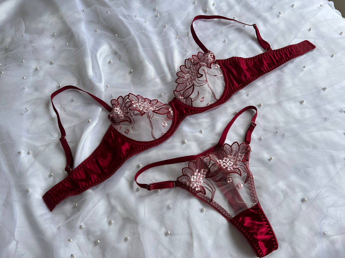 Red Satin Lace