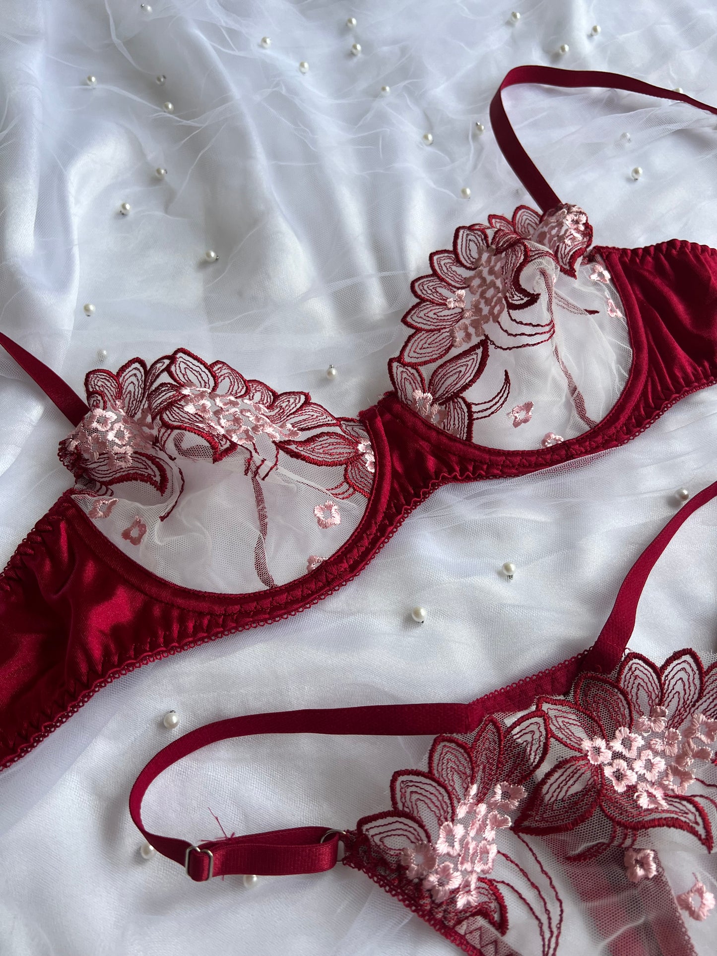 Red Satin Lace