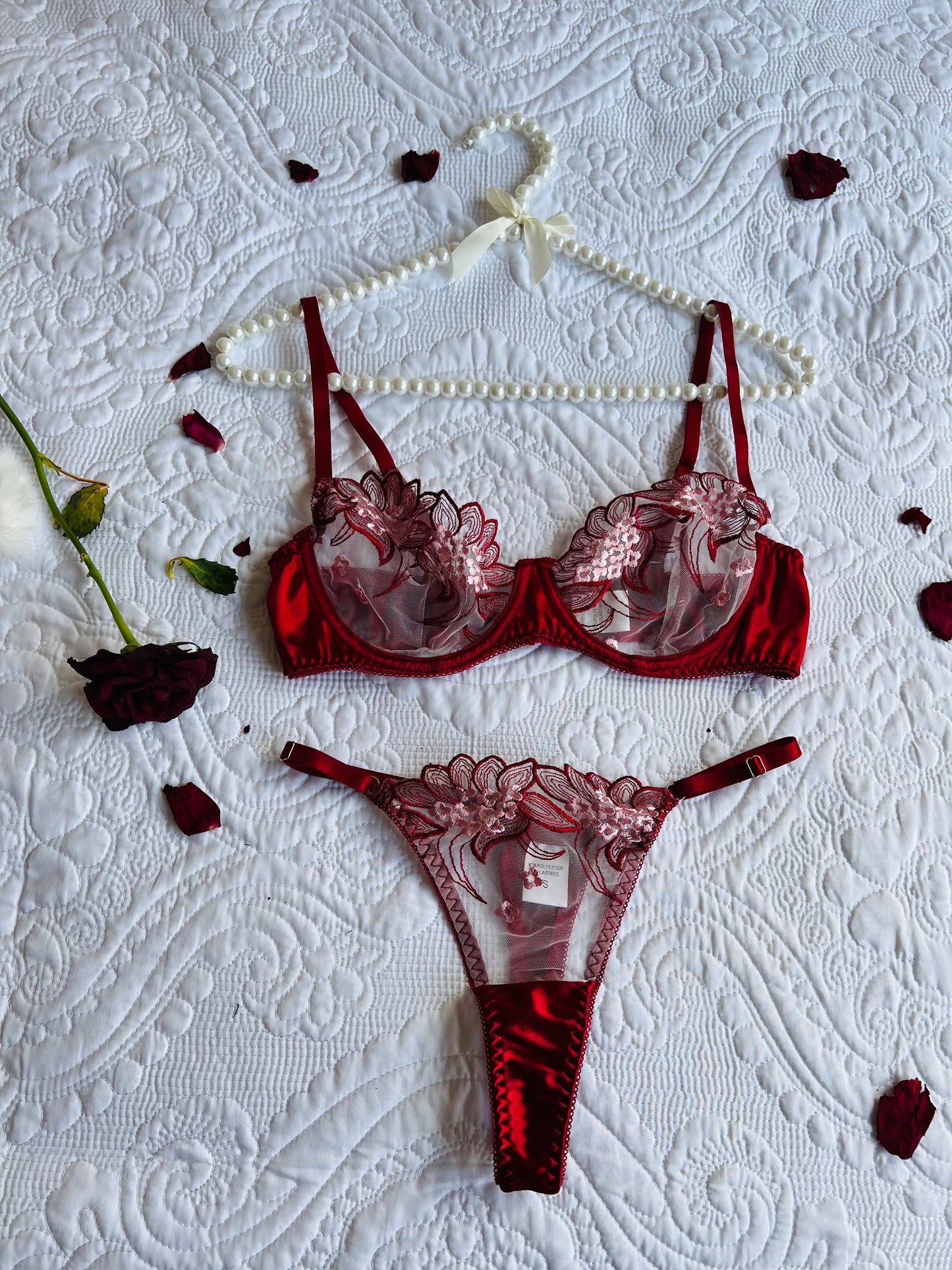 Red Satin Lace