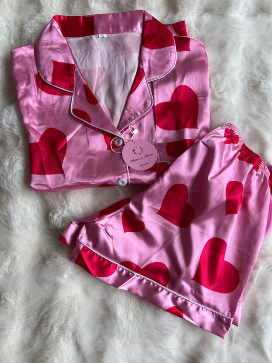 Sweetheart Satin Pyjama Set